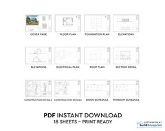 Modern 2 Bedroom Cabin w/ Loft Architectural & Construction Plans – PDF Download