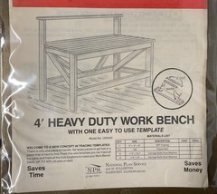 UCANDO U00400 4’ Work Bench Plans Rebagged With Material List NOS W/Templete