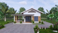 20×30 Small House Plan 6×9 Meter 2 Bed 1 Bath Gable Roof (PDF &A4 Hard Copy)