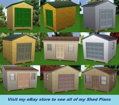 16×16 Storage Shed Plans Package, Blueprints, Material List & Instructions