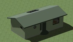 ADU house Construction Plans 648 square feet with outdoor deck.