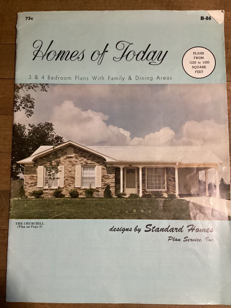 Vintage : HOUSE PLANS “Homes Of Today” B-86 Standard Homes Plans UNITED STATES