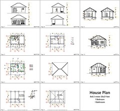 23×21 Feet Tiny House Plans 8×6.5 Meter 1 Bed 1 Bath Hip Roof PDF (A4 Hard Copy)