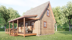 Custom Tiny Cabin House Plan with Quality 3D images and PDF Blueprint Drawings