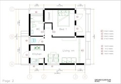 23×23 Small House Design 7×7 Meter Gable Roof 1 Bed 1 Bath (A4 Hard Copy)