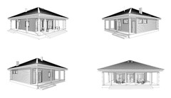 Charming Home 3 Bed, 1 Bath, 729SF Architectural Build Plans PDF Download