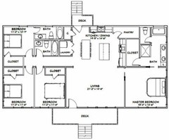 60×30 House — 4 bedroom 3 Bath — 1,800 sqft — PDF Floor Plan — Model 3C