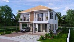 36×40 Feet House Design Plan 11×12 Meter 4 Beds 5 Baths Hip Roof (A4 Hard Copy)