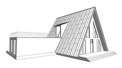 63’x59’ 3 Beds, 2.5 Baths Cozy A-Frame House Architectural Plans PDF Download.