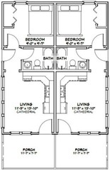 24×30 Duplex — PDF Floor Plan — 720 sq ft — Model 1