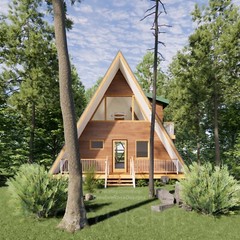 Custom Luxury A Frame 36′ x 28′ House Design Concept Plans Blueprint