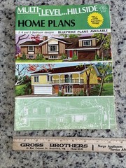 Vintage 1972 MCM Multi-Level Hillside Home Plans Design Catalog Blueprints