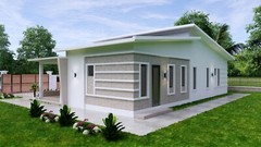 49×30 Feet House Plan 15×9 Meter with 3 Beds 3 Baths Shed Roof (A4 Hard Copy)