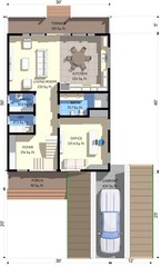 42’x70′ 2 Bed, 2 Bath A-Frame Cabin Architectural Build Plans PDF Download