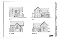 Fairy Tale Victorian stone cottage, architectural drawings, gables, balcony
