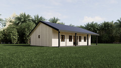 House Plan 3 Bedroom 2 Bath Barndominium with Porch, 1200 sq ft | PDF DOWNLOAD
