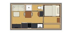 205sqft – 10’3″x20’C – 1bedrm/1bath – Tiny/Small House design – us – ala cart