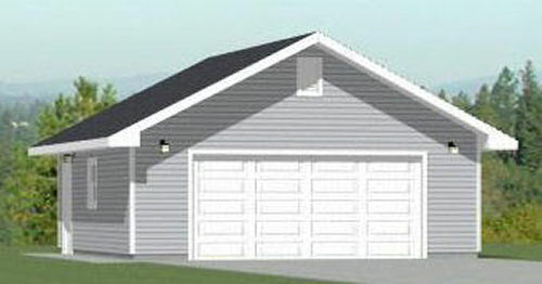 24×24 2-Car Garage — 576 sqft — 8ft Walls — PDF Floor Plan — Model 1E
