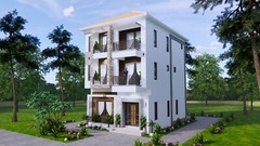 23×30 Feet House Design Plans 7×9 Meter 5 Beds 6 Baths Modern Hip (A4 Hard Copy)