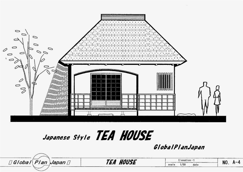 Old Style! Japanese Traditional House Plan “TEA-HOUSE” Temple Shrine, Detail