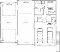 60×50 Apartment with 2-Car 2-RV Garage – PDF FloorPlan – 1,637 sqft – Model 2G