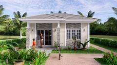 Small House Plan 7×6 Meter 23×20 Feet 1 Bed 1 Bath Hip Roof PDF (A4 Hard Copy)