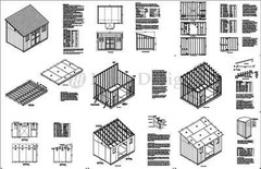 10′ x 14′ Storage Shed Plans Slant / Lean To #D1014L, Material List Included