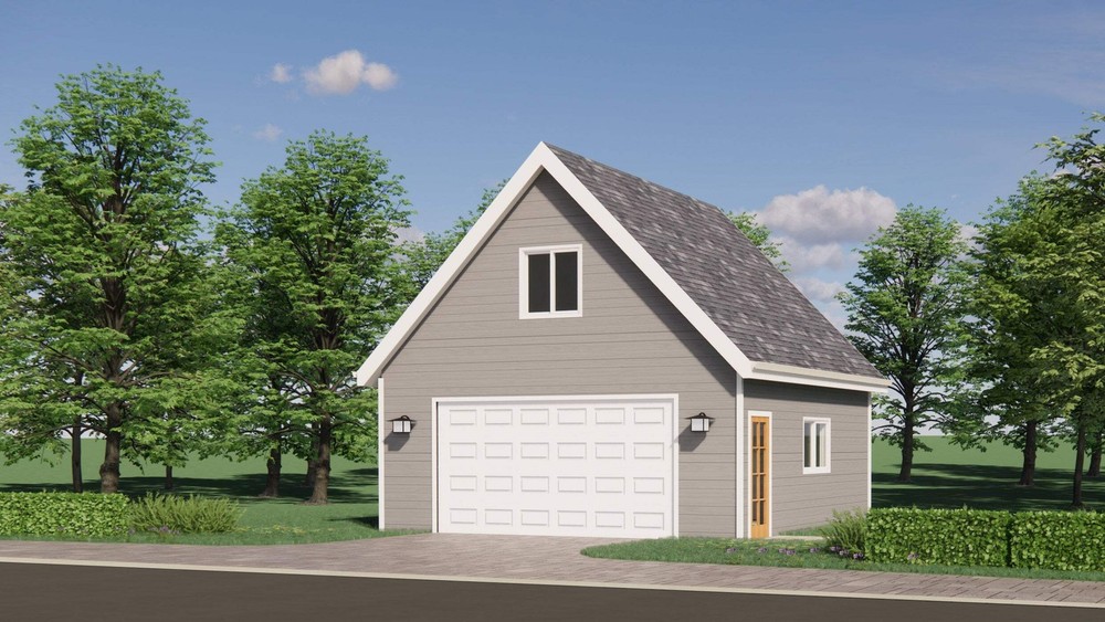 2 Car Garage with Storage Attic – 24×24 Garage Plans – Digital Blueprints