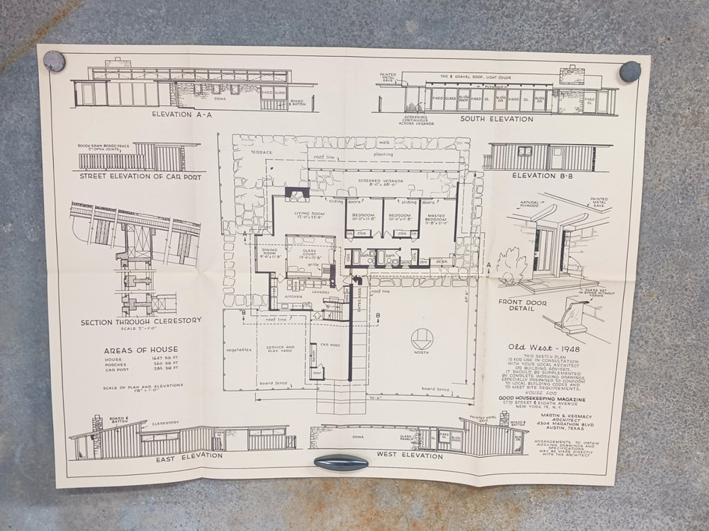 VTG Old West 1948 Good Housekeeping House Floor Plan Martin S Kermacy Ranch MCM