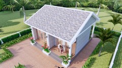 23×23 Small House Design 7×7 Meter Gable Roof 1 Bed 1 Bath (A4 Hard Copy)