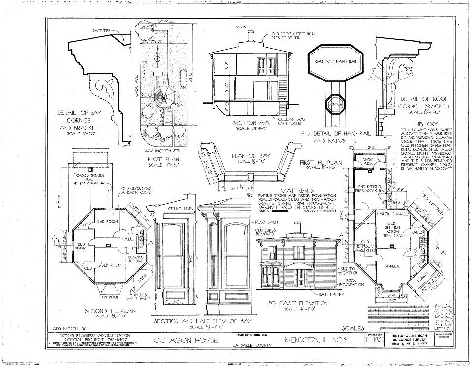 Victorian Octagon home, beautiful porch & cornice, architectural house plans