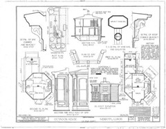 Victorian Octagon home, beautiful porch & cornice, architectural house plans