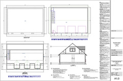 Triple Car / 3 Car Garage Plan / Architectural Blueprints – 43 x 30