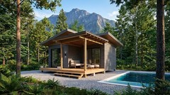 20×17 Feet Small House 6×5 Meter 1 Bed 1 Bath Shed Roof PDF, CAD &A4 Hard Copy