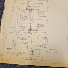 Vintage House Blueprint 33×17 1964 Mid Century Modern Drawing Art Glen Ellyn IL