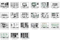 26’x36’ Lean Cabin Architectural Full Set Plan,Modern Cottage Construction Blue