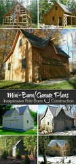 Mini Car Barn Plans with Lofts – 3 Different Sets of Pole-Barn Plans (G8)
