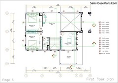 36×46 Feet House Design Plans 11×14 Meter 6 Beds 4 Baths Hip Roof (A4 Hard Copy)