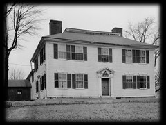 Federal style wood house, Traditional Colonial home, architectural blueprints