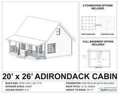 Modern 2 Bedroom Cabin w/ Loft Architectural & Construction Plans – PDF Download