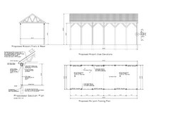 16X44 CAR PORT COVERED PAVILION RV HUT POLE BARN CONSTRUCTION #17-CPPB1644GBL1