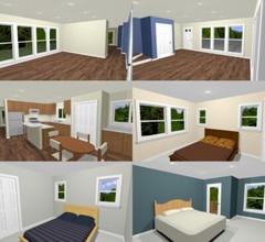 40×42 House — 3 BR 2.5 Ba 1-RV Garage – PDF Floor Plan – 1,619 sqft – Model 2B