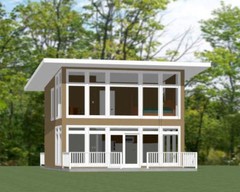 24×24 House — 1 Bedroom 1.5 Bath — PDF FloorPlan — 1,066 sqft — Model 10B