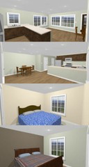 40×40 Apartment with 2-Car 1-RV Garage – PDF FloorPlan – 964 sqft – Model 1F