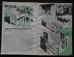2 Story Combo Tool Shed & Play Fort 1960 How-To build PLANS