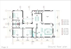 40×59 Feet House Plans 12×8 Meter 3 Beds 3 Baths Terrace Roof PDF (A4 Hard Copy)