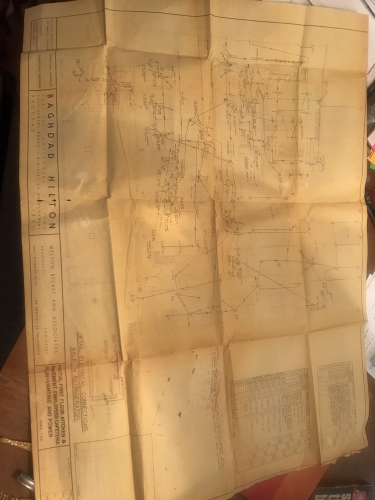1957 Hilton Hotel Kitchen/employee Cafeteria Building Plans And Blueprints