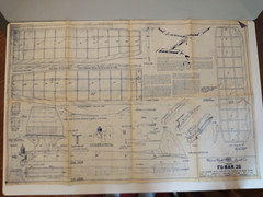 Model Airplane 2 Vintage Blueprints “P30-Too” & “FU-BAR 36″ About 33″x 22”