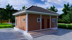 30×30 Feet Small House 9×9 Meter 2 Beds 2 Baths Hip Roof PDF & (A4 Hard Copy)