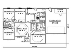 House Plans PDFs for 1500 Sq. Ft. 4 Bedroom House
